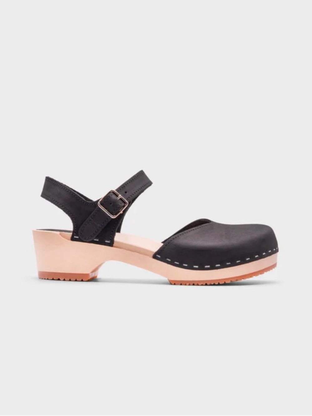 Saragasso Sandgrens Sandals Black Clog  Classic Strappy Design EU 37 US 6 6.5